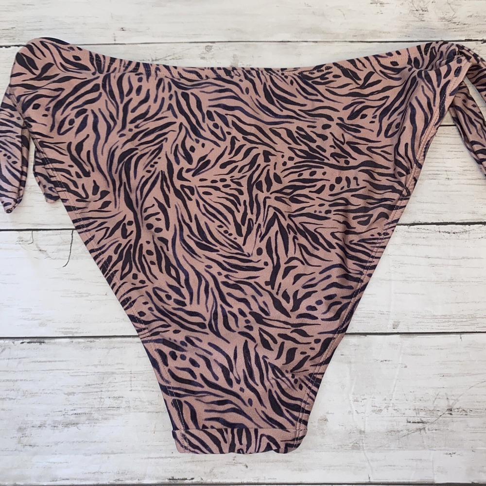 Xhilaration Bikini Bottom Womens XL Pink Zebra Mauve Animal Swim High Waist XL - Picture 5 of 6